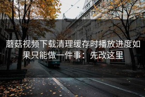 蘑菇视频下载清理缓存时播放进度如果只能做一件事：先改这里