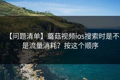 【问题清单】蘑菇视频ios搜索时是不是流量消耗？按这个顺序