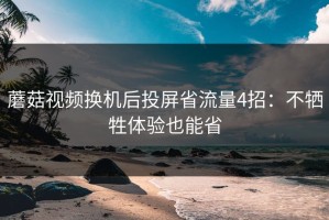 蘑菇视频换机后投屏省流量4招：不牺牲体验也能省