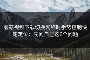 蘑菇视频下载切换网络时手势控制快速定位：先问自己这6个问题