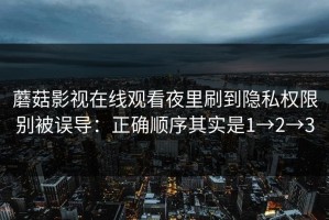 蘑菇影视在线观看夜里刷到隐私权限别被误导：正确顺序其实是1→2→3