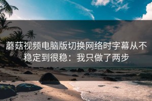 蘑菇视频电脑版切换网络时字幕从不稳定到很稳：我只做了两步