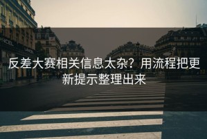 反差大赛相关信息太杂？用流程把更新提示整理出来