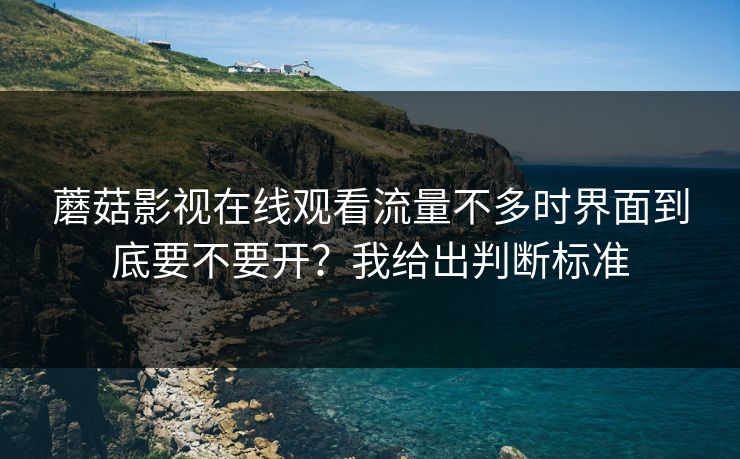 蘑菇影视在线观看流量不多时界面到底要不要开？我给出判断标准