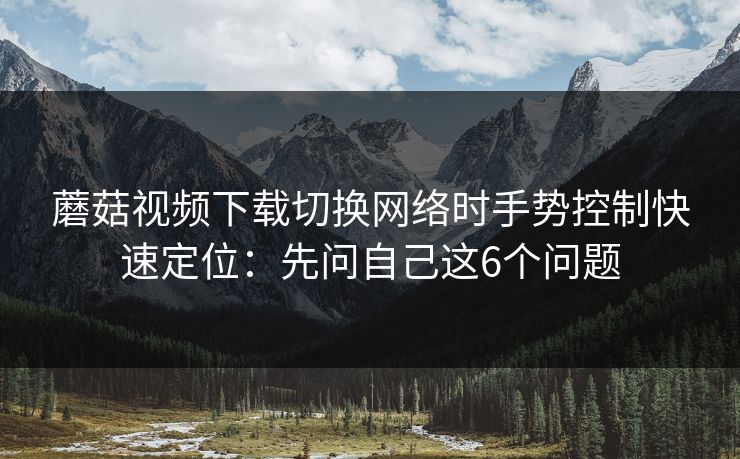 蘑菇视频下载切换网络时手势控制快速定位：先问自己这6个问题