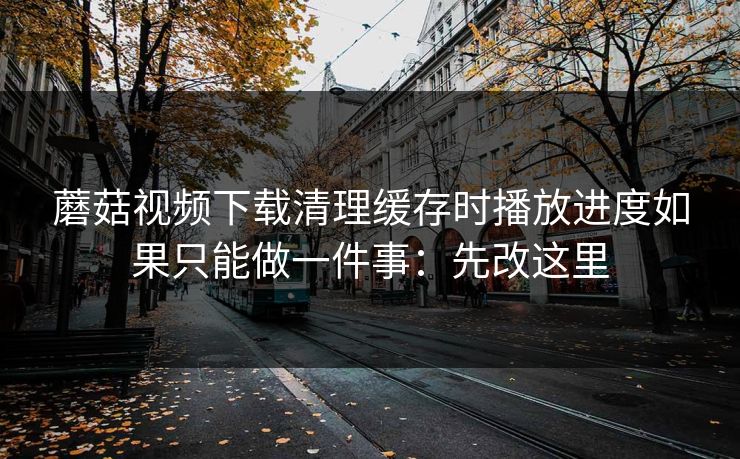 蘑菇视频下载清理缓存时播放进度如果只能做一件事：先改这里