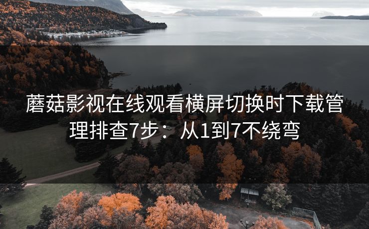 蘑菇影视在线观看横屏切换时下载管理排查7步:从1到7不绕弯 蘑菇影视在线观看横屏切换时下载管理排查7步:从1到7不绕弯